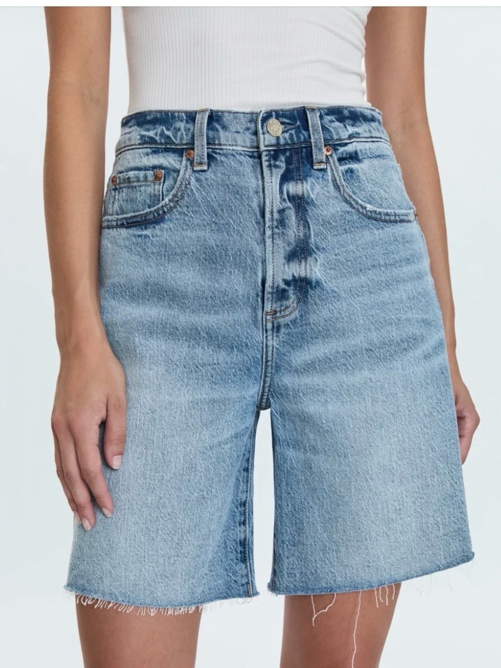 Pistola Kaylee High-Rise Pinched Loose Denim Shorts